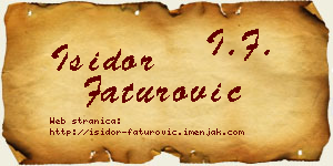 Isidor Faturović vizit kartica